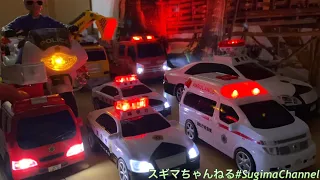 はたらくくるまピカピカ【はたらくくるまのパトカー、救急車、消防車、ゴミ収集車、ショベルカー】第81話　　警车、救护车、消防车、垃圾车、挖掘机车