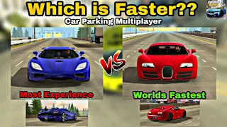 Car Parking Multiplayer | Which is The Fastest | Bugatti Veyron vs Koenigsegg Agera | Android & IOS