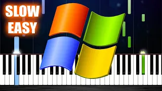 Windows XP Startup and Shutdown Sound - SLOW EASY Piano Tutorial