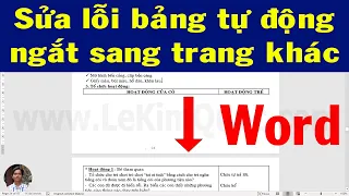 📝 Cách khắc phục lỗi bảng (table) tự động ngắt sang trang tiếp theo trên Word (Cách 1: Properties)