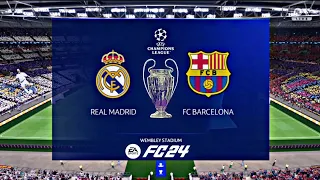 نهائي دوري أبطال أوروبا ريال مدريد ضد برشلونة بالتعليق العربي في FC24 / فيفا 24