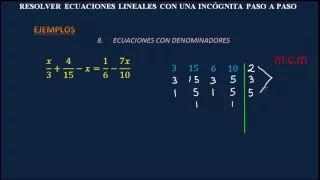 RESOLVER ECUACIONES LINEALES CON UNA INCÓGNITA PASO A PASO - Ejercicios Resueltos