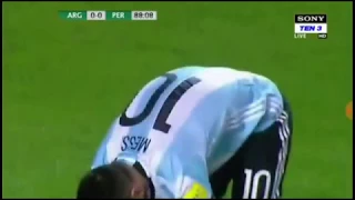 Messi miss the freekick fifa qualifier 2018 argentina vs peru