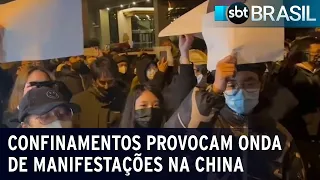 Covid-19: confinamentos provocam onda de manifestações na China | SBT Brasil (28/11/22)