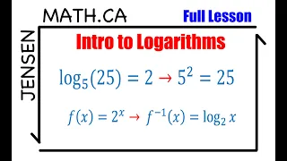 6.1/6.2 Intro to Logarithms (full lesson) | grade 12 MHF4U | jensenmath.ca