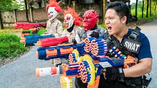LTT Films : Couple S.E.A.L X Nerf Guns Fight Crime Group ROCKET Mask Hunt Down Fugitives