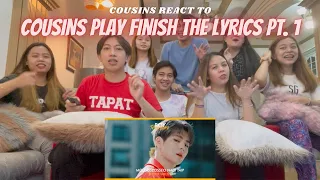 COUSINS PLAY FINISH THE LYRICS OF KPOP SONGS IN 5 SECONDS PT. 1 (BLACKPINK, TREASURE, BTS, EXO, etc)