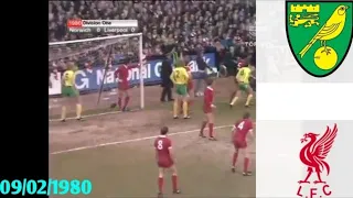 Norwich vs Liverpool 09/02/1980- First Division 1979/1980