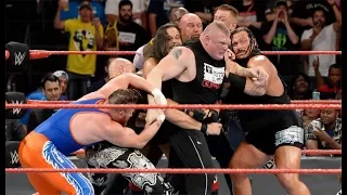 Raw, June 12, 2017: Brock Lesnar Fight with Samoa Joe - WWE Superstar Wrestling