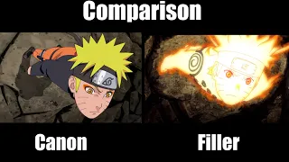 Naruto VS Pain (Canon VS Filler) Comparison Side by Side