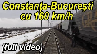 Constanta - Bucuresti 160 km/h - full rear view - gesamten Aufzeichnungs - train ride-Zugfahrt