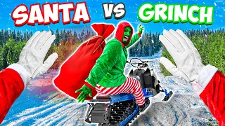 PARKOUR SANTA vs THE GRINCH *HE STOLE MY GIFTS*🎅🏃‍♂️💨| POV CHASE