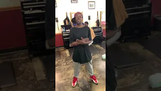 Homeless man “Sneak” freestyles in St. Louis Barbershop