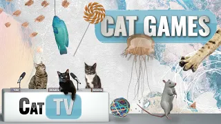 Кошачьи игры | Лучшая подборка Cat TV, том 6 | 1 ЧАС 🐱📺🐶🍭🧀🐔🐟🌊🐭🌱