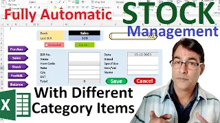 Full Automatic Stock Management Software with Different Category | Stock Maintain in excel part - 4