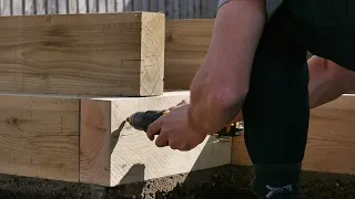 How to Fix together Softwood sleepers - Using 150mm timberdrive screws