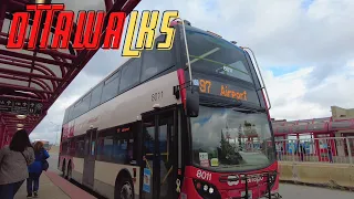 97 Bus OC Transpo ride - South Keys to Ottawa International Airport - Enviro 500 Double-Decker - YOW