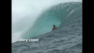 pro surfers in tahiti, cory lopez, bruce and andy irons and chris ward. 2K.