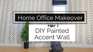 Home Office Makeover Pt. 1| DIY Hand Painted Accent Wall| Quarantine DIYs