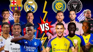 Barcelona Real Madrid 🆚 Al Nassr Inter Miami 🔥💪 (Ronaldo, Messi, Lewandowski)