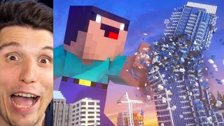 Paluten REAGIERT auf riesiger DERP zerstört MINECRAFT STADT