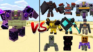 Ender Guardian VS All Golem From Golemania In Minecraft