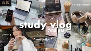 STUDY VLOG 🧸 how i manage my time, healthy routine as a premed, cafe hop, too much caffeine 😵‍💫