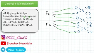 Kimyo 4-dars. 43-savol yechimi