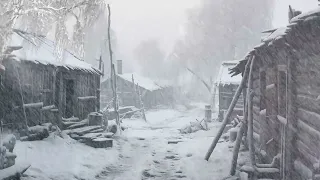 Winter Storm in a Small Village, Siberia┇Blizzard Sounds for Sleeping┇Howling Wind & Blowing Snow