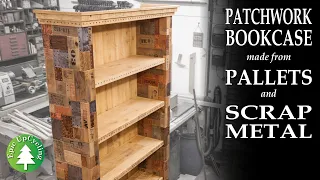 A Patchwork Palletwood Bookcase Made Completely Out Of Scrap