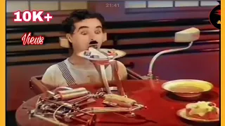 Charlie Chaplin eating machine-modern times//charlie chaplin funny videos//colored version
