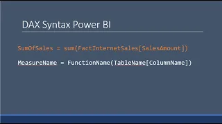 DAX Syntax Power BI