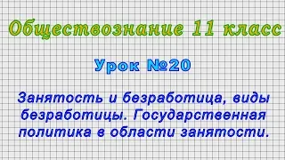 Обществознание 11 класс (Урок№20 - Занятость и безработица, виды безработицы.)