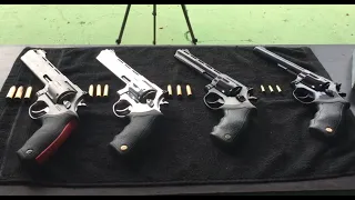 Comparativo dos revólveres RT 444 44 Mag vs. RT608 357 Mag vs. RT 889 38 SPL vs. RT 96 22LR