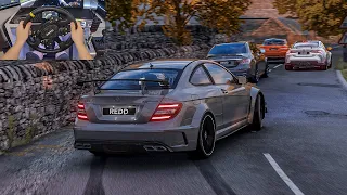 AMG & BMW Gang - AMG C63 & E63S & BMW M3 & M4 Street Racing & Drifting! - Assetto Corsa | Moza R9