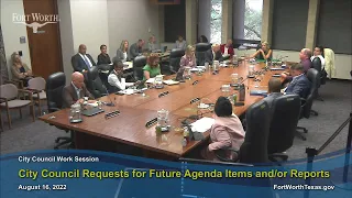 City Council Work Session August 16, 2022