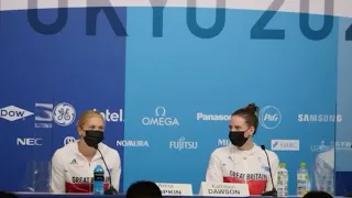 Team GB swimmers speak to the media after winning medley relay gold - Tokyo 2020 Olympics