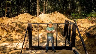 CHARRED WOOD FOUNDATION for My OFF GRID Wilderness Log Cabin | Greenhouse Irrigation | Shou Sugi Ban