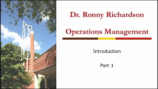 Introduction to Operations Management Part 1