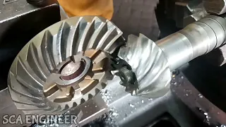 Spiral Bevel Gear Contact Pattern Check With Lathe