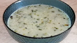 Сырный суп с молодым зелёным луком и картофелем