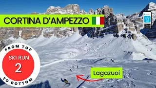 Cortina d'Ampezzo Italy / ski run 2 Falzarego - Lagazuoi, from top to bottom