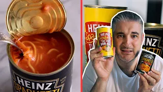Italian Chef Try SPAGHETTI IN A CAN for the First Time