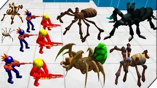 АТАКА ГОЛОДНЫЙ ПАУКОВ - Батл Симулятор  Пауки и Стикмен  Stickman Spider Battle Simulator