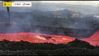 14/10/21 Estado zona de Tacande, observación desde la carretera. Erupción de La Palma. IGME-CSIC