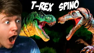 Reacting to T-REX vs SPINOSAURUS! (Epic Battle)