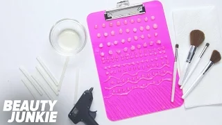 DIY MAKEUP BRUSH CLEANING BOARD | Beauty Junkie