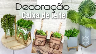 Decoração reutilizando caixas de leite