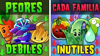 LA PEOR PLANTA de CADA FAMILIA en PvZ 2