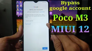 Frp Bypass Poco M3 Miui 12 Without PC || Bypass google account Poco M3